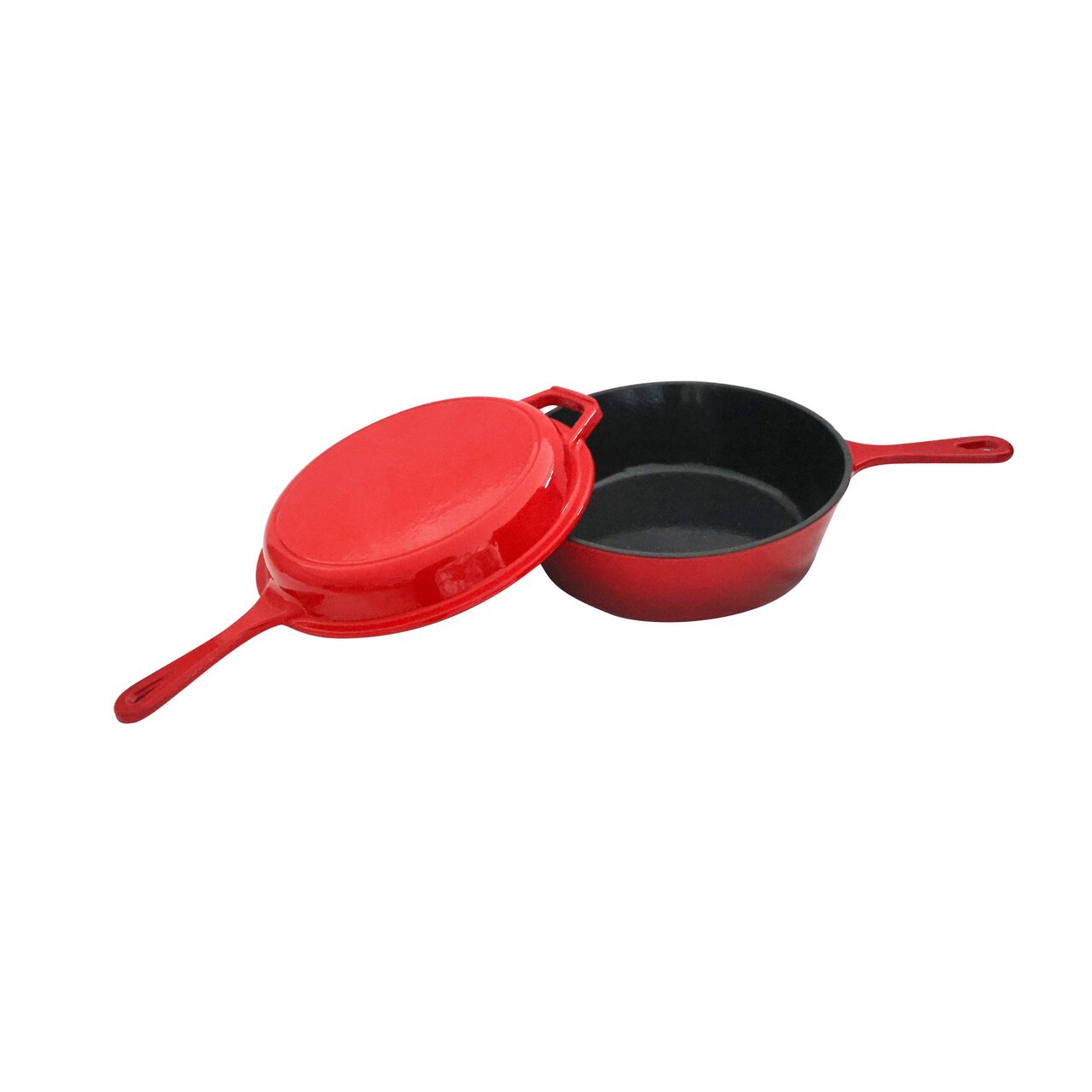 2 IN 1 ENAMELED CAST IRON POT 