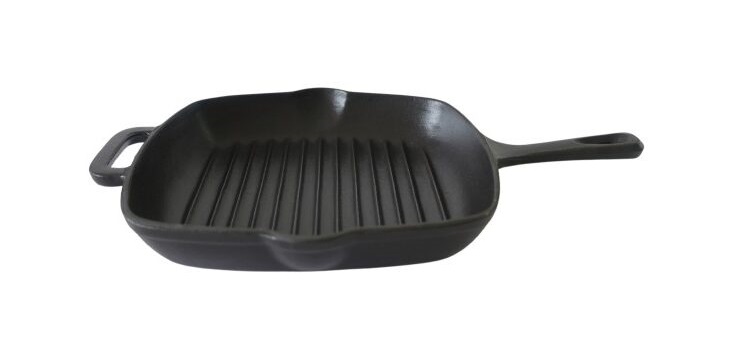 ENAMELED CAST IRON GRILL PAN 27CM