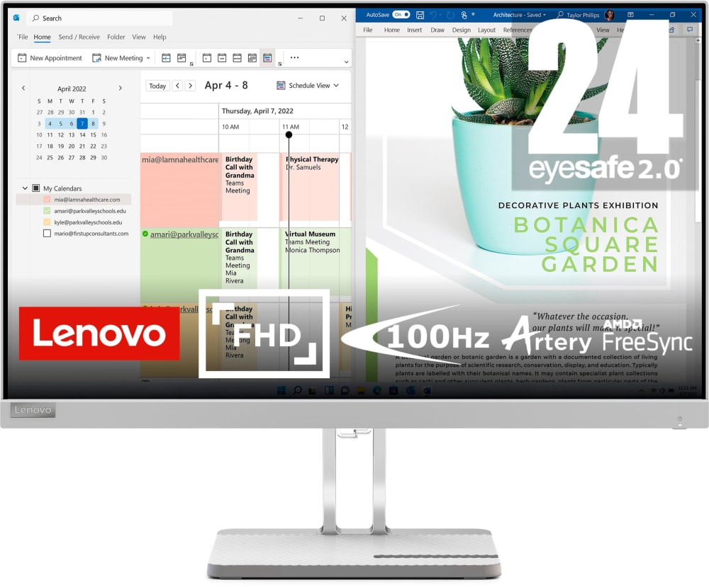 ECRAN LENOVO L24E-40 24" FHD IPS 100HRZ - Image 1 de 2 - Global Networks Béjaïa