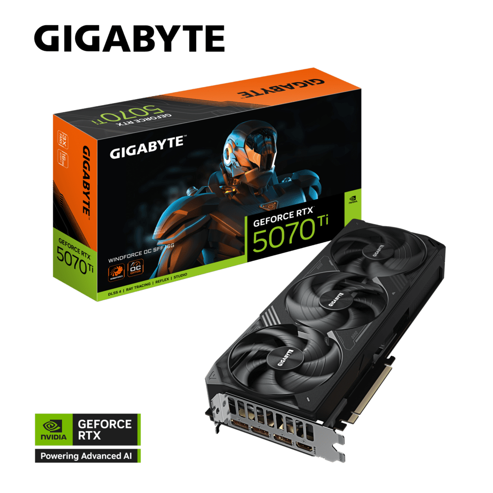 CARTE GRAPHIQUE GIGABYTE GeForce RTX™ 5070 Ti WINDFORCE OC SFF 16G - Image 1 de 8 - Global Networks Béjaïa