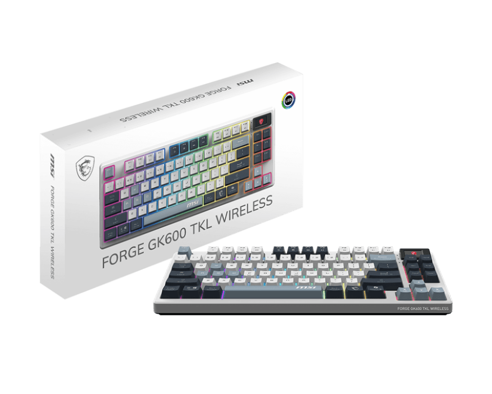 CLAVIER MECANIQUE MSI FORGE GK600 TKL WIRELESS SKY - Image 1 de 5 - Global Networks Béjaïa