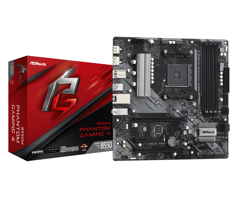 CARTE MERE ASROCK B550M PHANTOM GAMING 4 - Image 1 de 5 - Global Networks Béjaïa