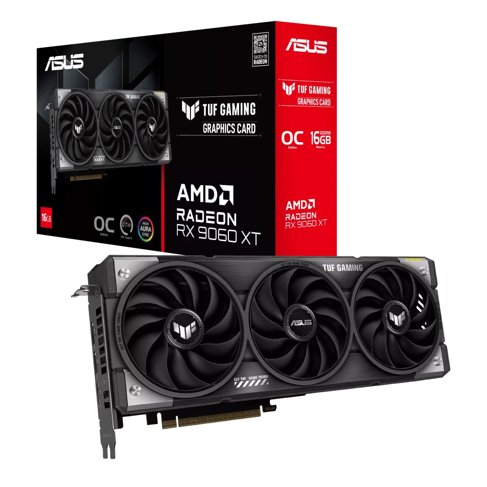 CARTE GRAPHIQUE ASUS TUF Gaming Radeon™ RX 9060 XT 16GB GDDR6 OC Edition - Image 1 de 7 - Global Networks Béjaïa