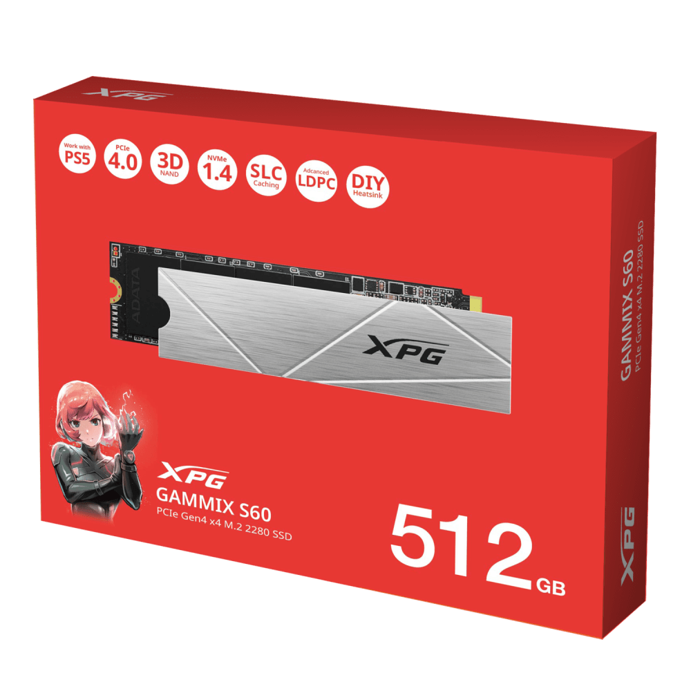 DISQUE SSD NVME XPG GAMMIX S60 PCIe Gen4 x4 M.2 2280 - Image 1 de 2 - Global Networks Béjaïa