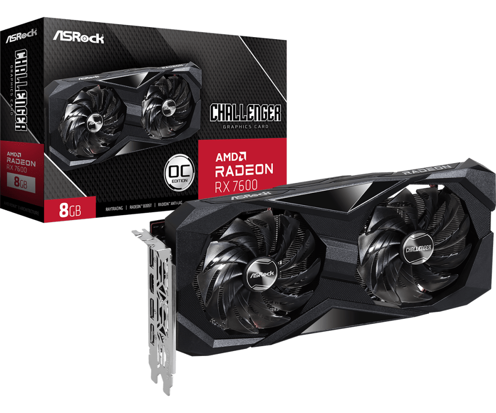 CARTE GRAPHIQUE ASROCK AMD Radeon™ RX 7600 Challenger 8GB OC - Image 1 de 6 - Global Networks Béjaïa