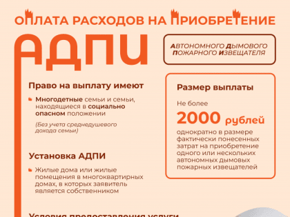 Установка автономных дымовых пожарных извещателей в жилые помещениях