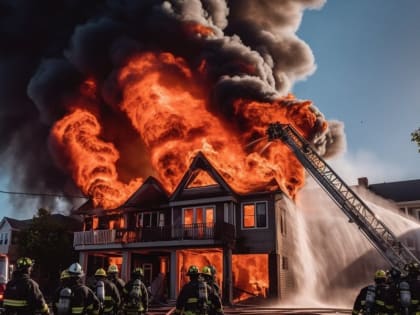 Пожар в Нижневартовске: огонь охватил трехэтажный дачный дом