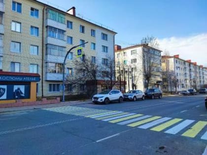 Установка нового пешеходного перехода в Югорске