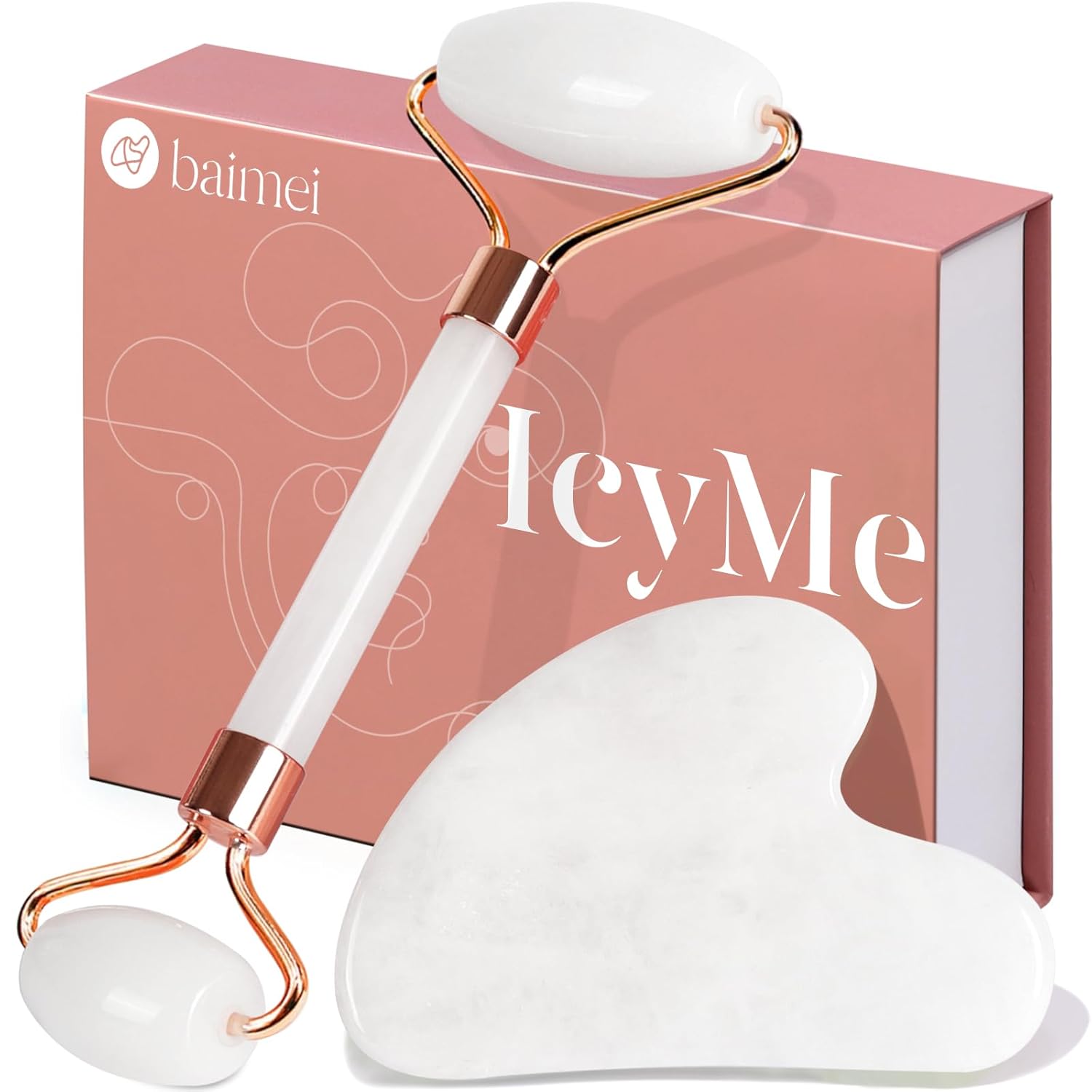 IcyMe Gua Sha & Jade Roller Set