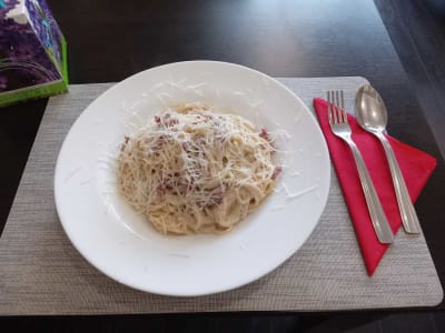 Spaghetti panna prosciutto