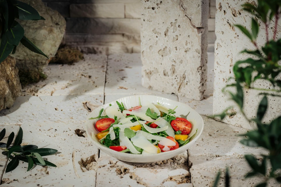 Insalata di rucola pomodorini e Parmigiano