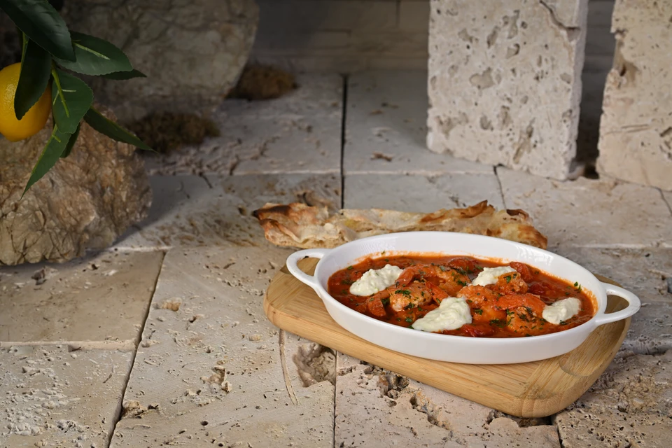 Gamberi al Forno con Stracciatella e Limone