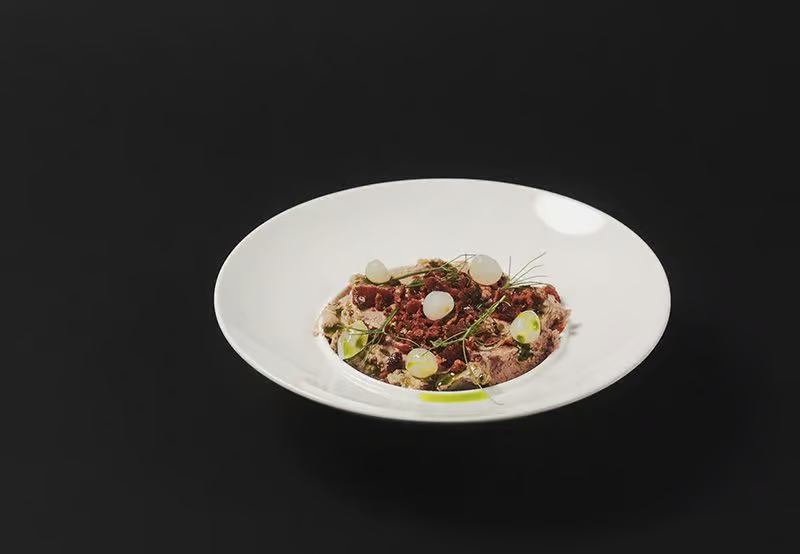 Pate de pui cu jumări crocante și ceapă murată