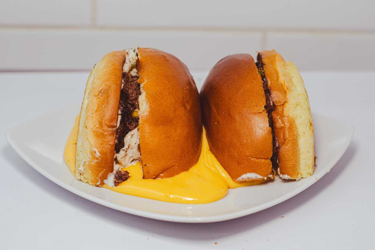 Lava cheese smash burger