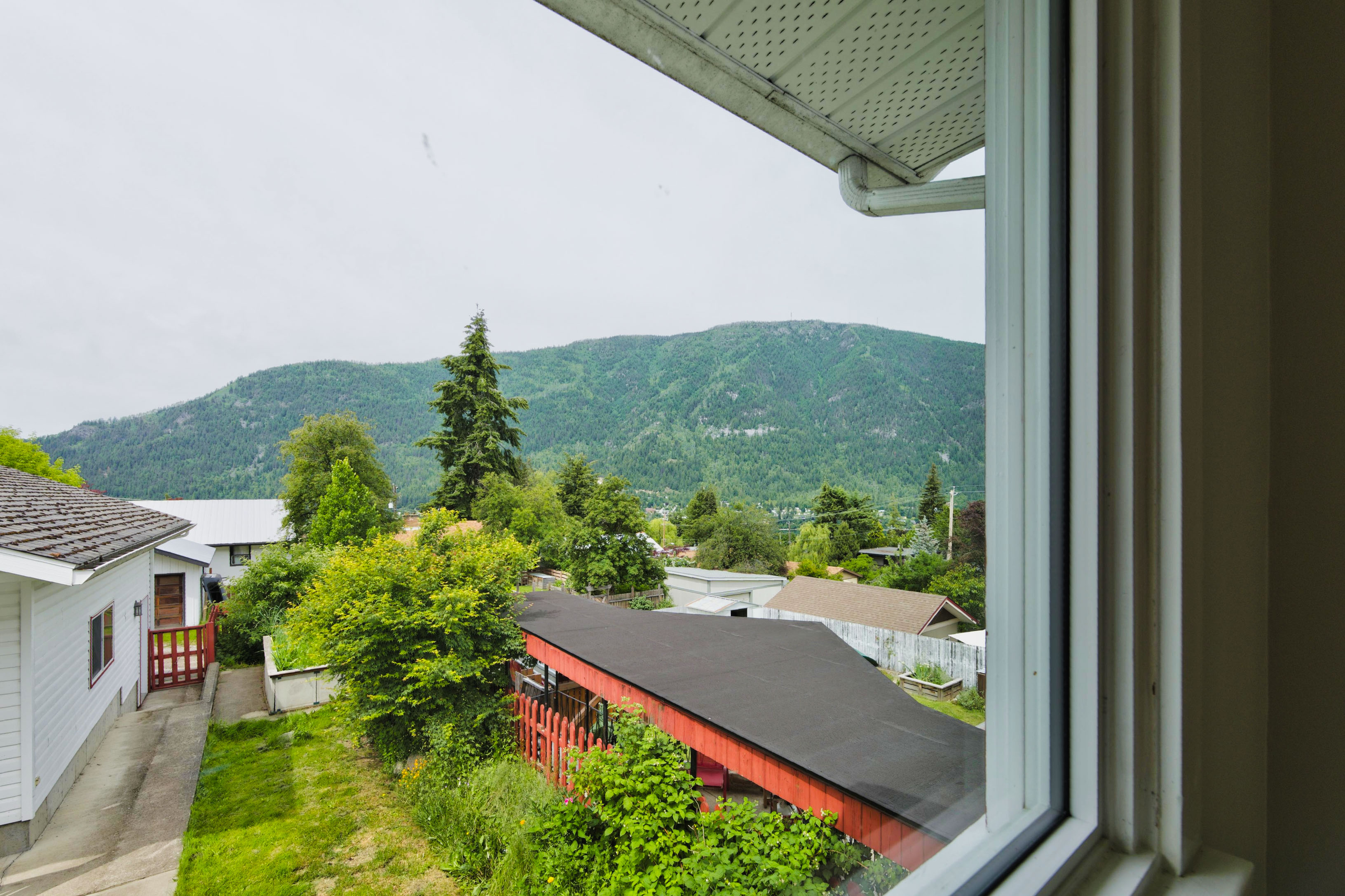 Mountain and neighbourhood view from 815 Tenth Street in Nelson BC