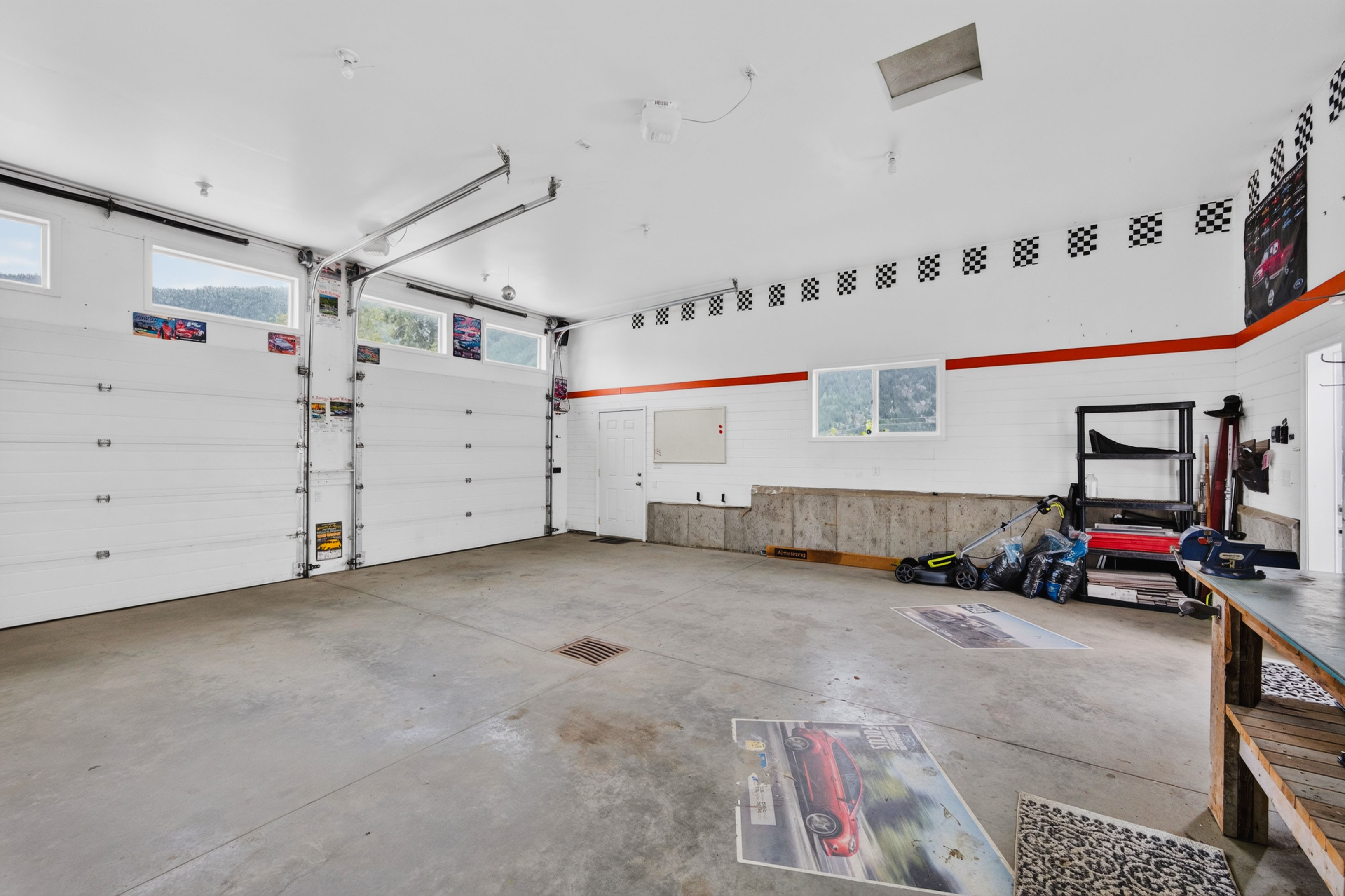Garage interior and workshop space at 815 Tenth Street in Nelson BC