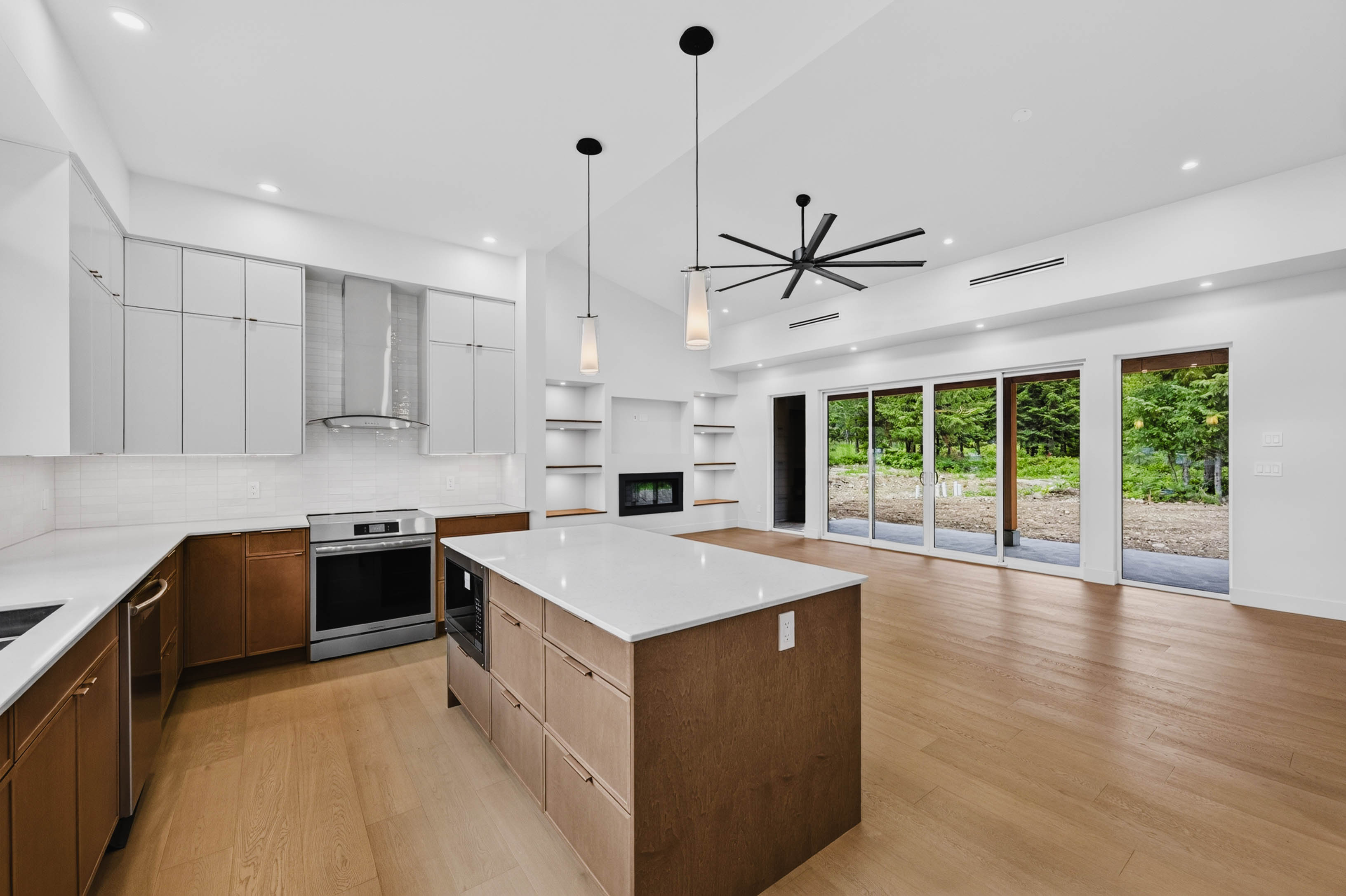 Open kitchen and living area at 7769 Holt Road