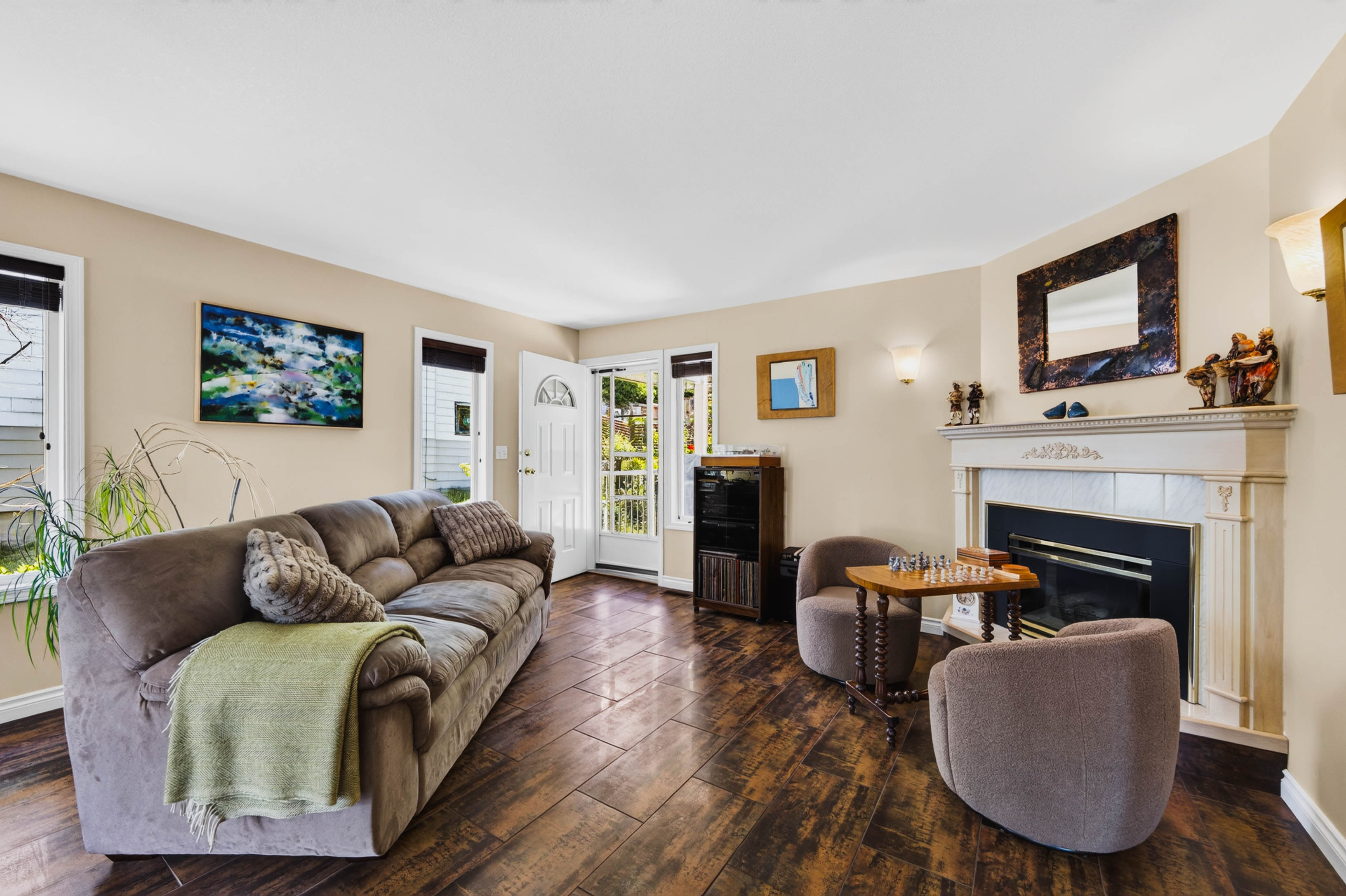 Cozy family room with fireplace