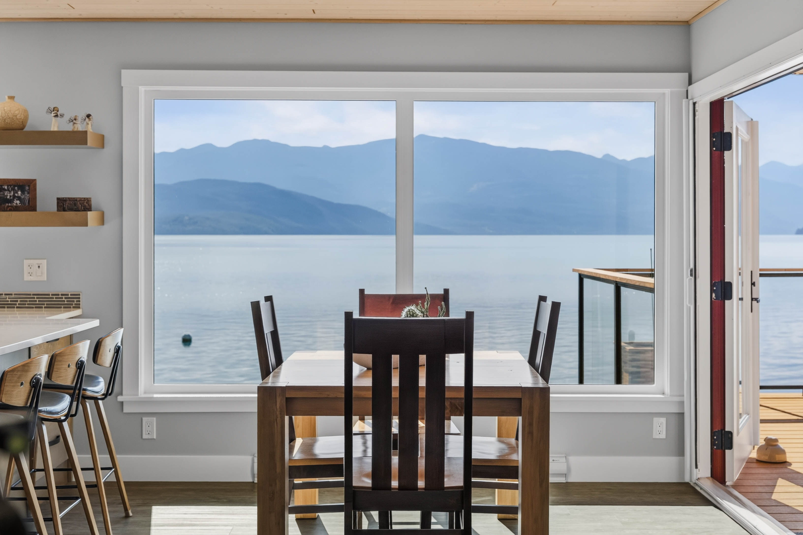 Dining area overlooking Kootenay Lake