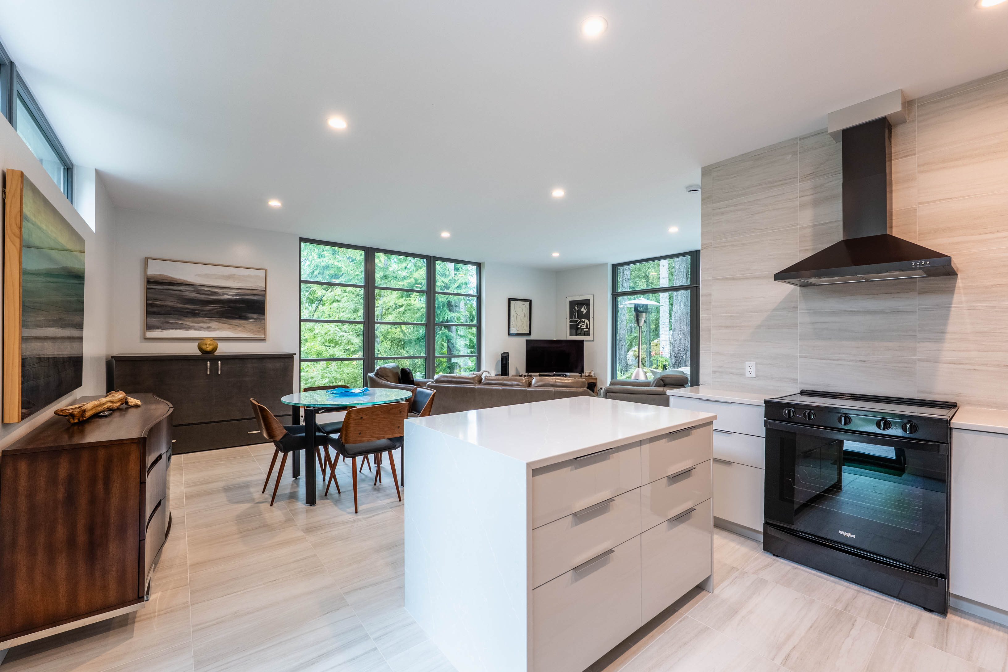 Renovated open kitchen and dining space