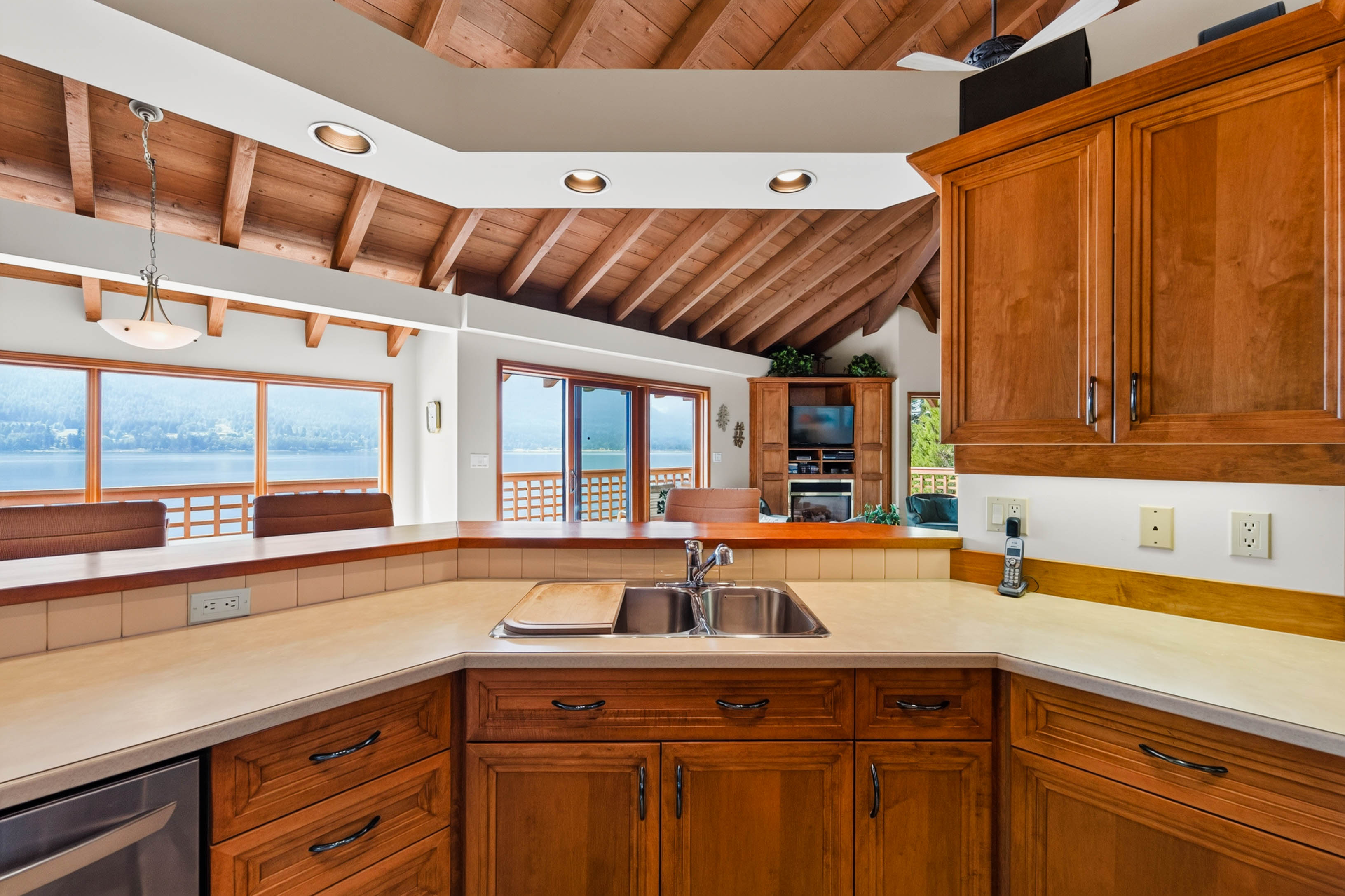 Kitchen overlooking the open living areas