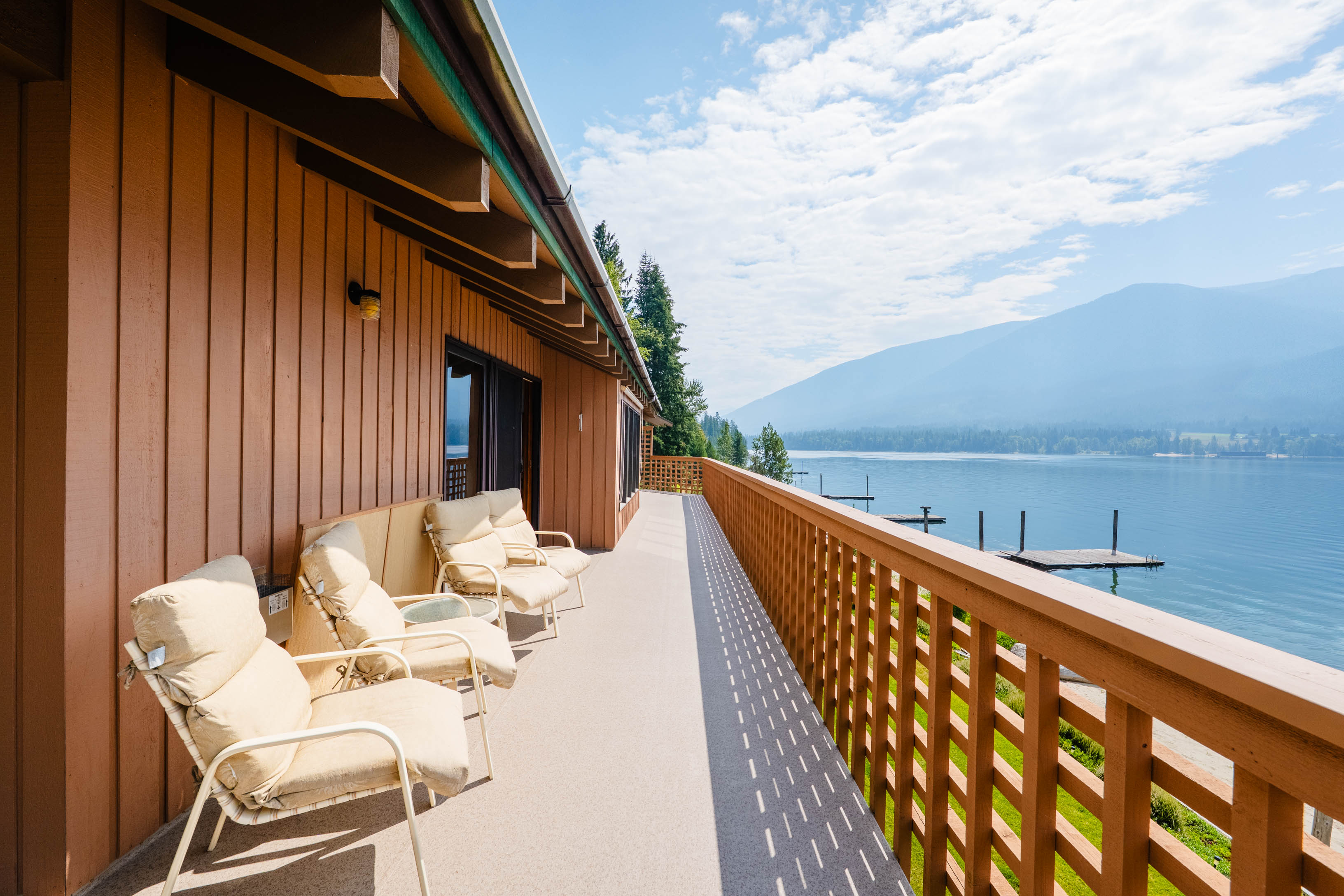 Large main-level deck overlooking the property