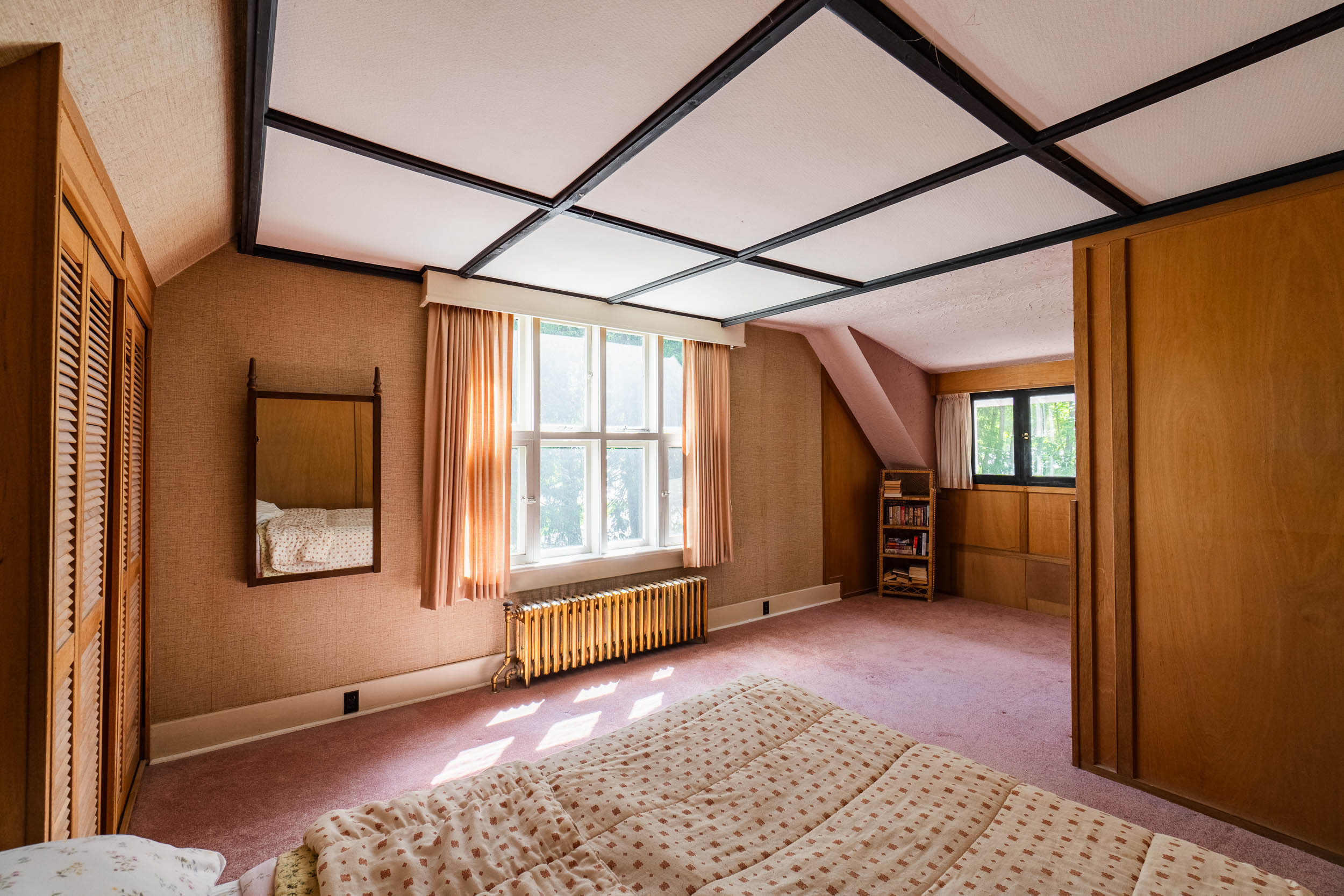 Spacious bedroom with built-in storage