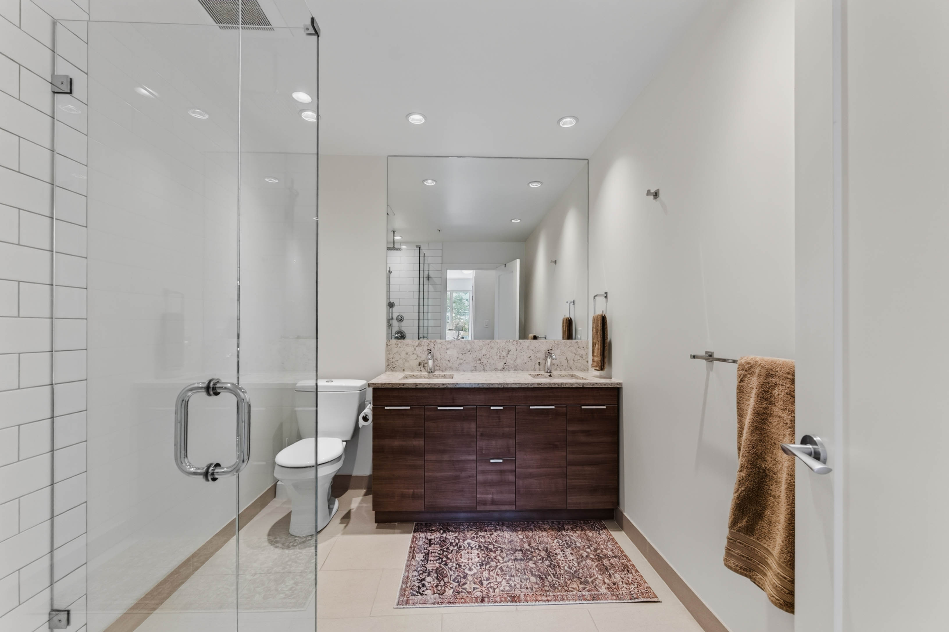 Contemporary full bathroom at Unit 408 Nelson Commons