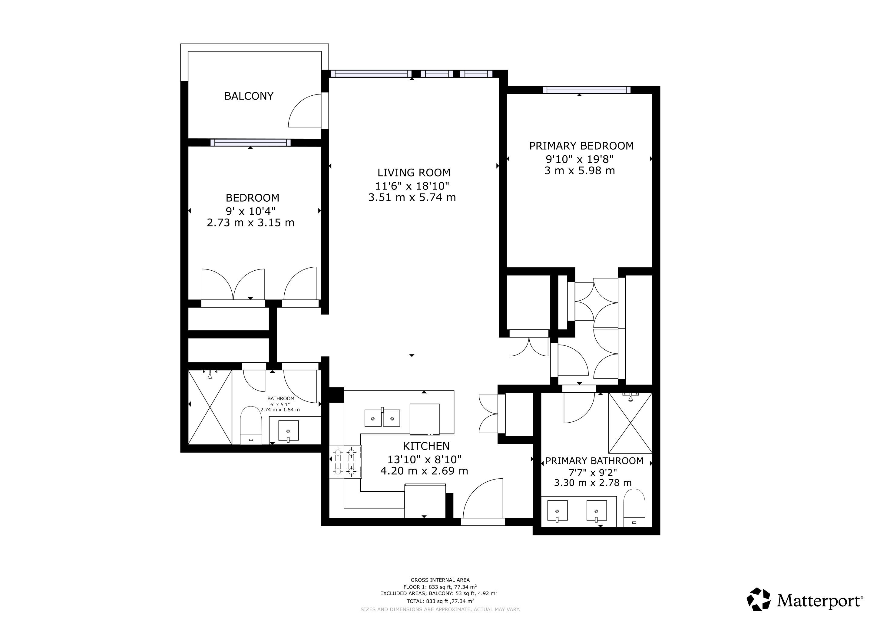 Floor plan for Unit 408 at 710 Vernon Street Nelson BC