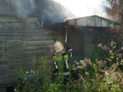 Пожар в нежилом доме в Родниках