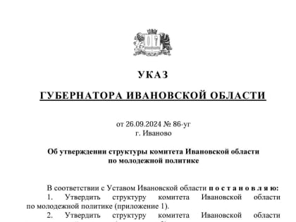 Создание комитета по молодёжной политике в Ивановской области