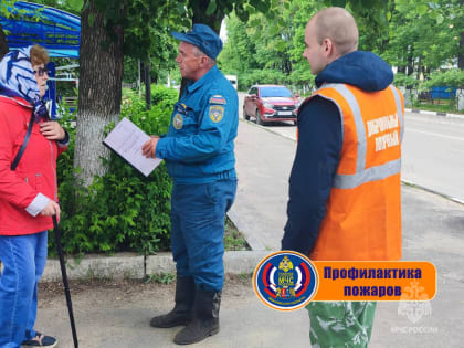 Добровольцы совместно с пожарными проводят профилактическую работу с гражданами
