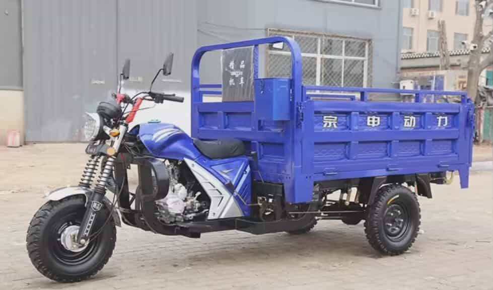 Blue Cargo Tricycle with Dump Bed