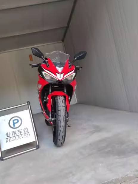 Red Black Legend 350cc GXZ full-fairing sport motorcycle, front view