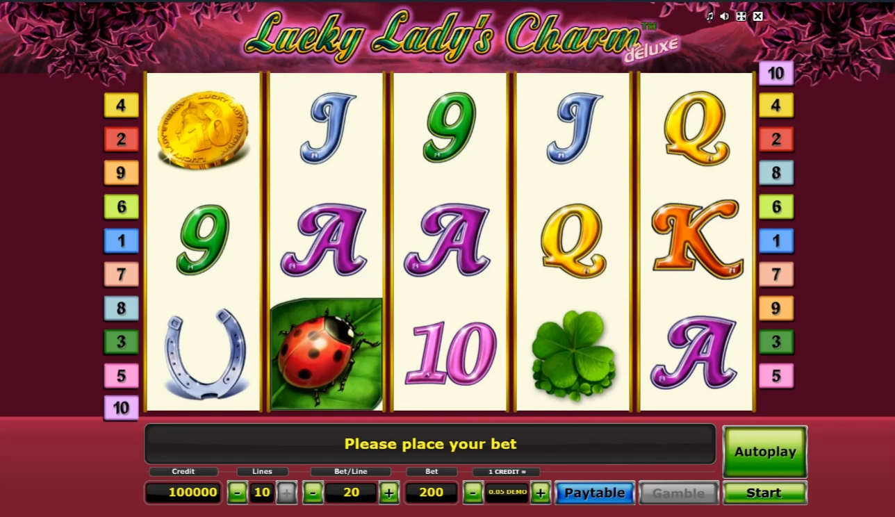 Lucky Lady's Charm Deluxe Demo Background