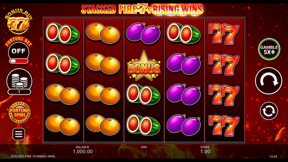 Screenshot 1 for Stacked Fire 7s Rising Wins