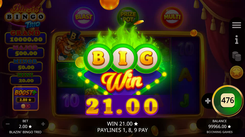 Screenshot 1 for Blazin' Bingo Trio