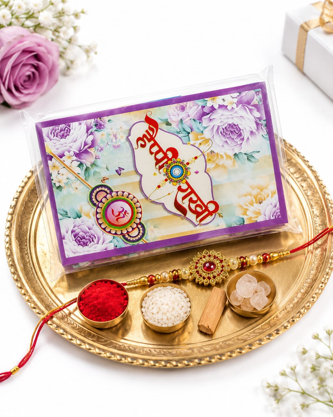 Premium Roli Chawal Packet for Pooja, Tilak & Raksha Bandhan | Sacred Kumkum and Akshat Set — thumbnail 2