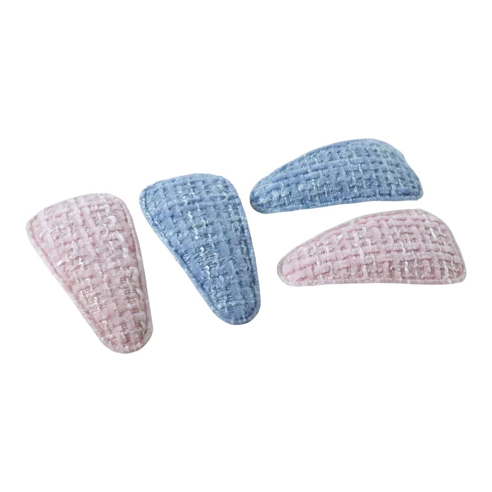 Textured Snap Hair Clips for Girls | Fabric Covered Tic Tac Hair Pins | Pack of 4, thumbnail 4