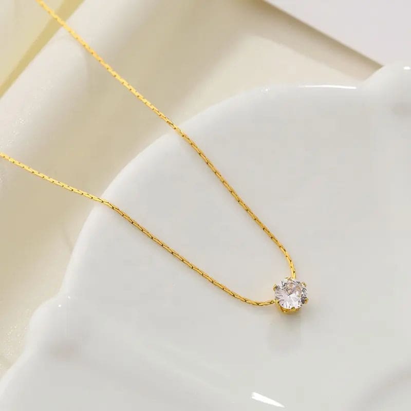 Shringarika Minimalist Solitaire Pendant Necklace for Women, thumbnail 2