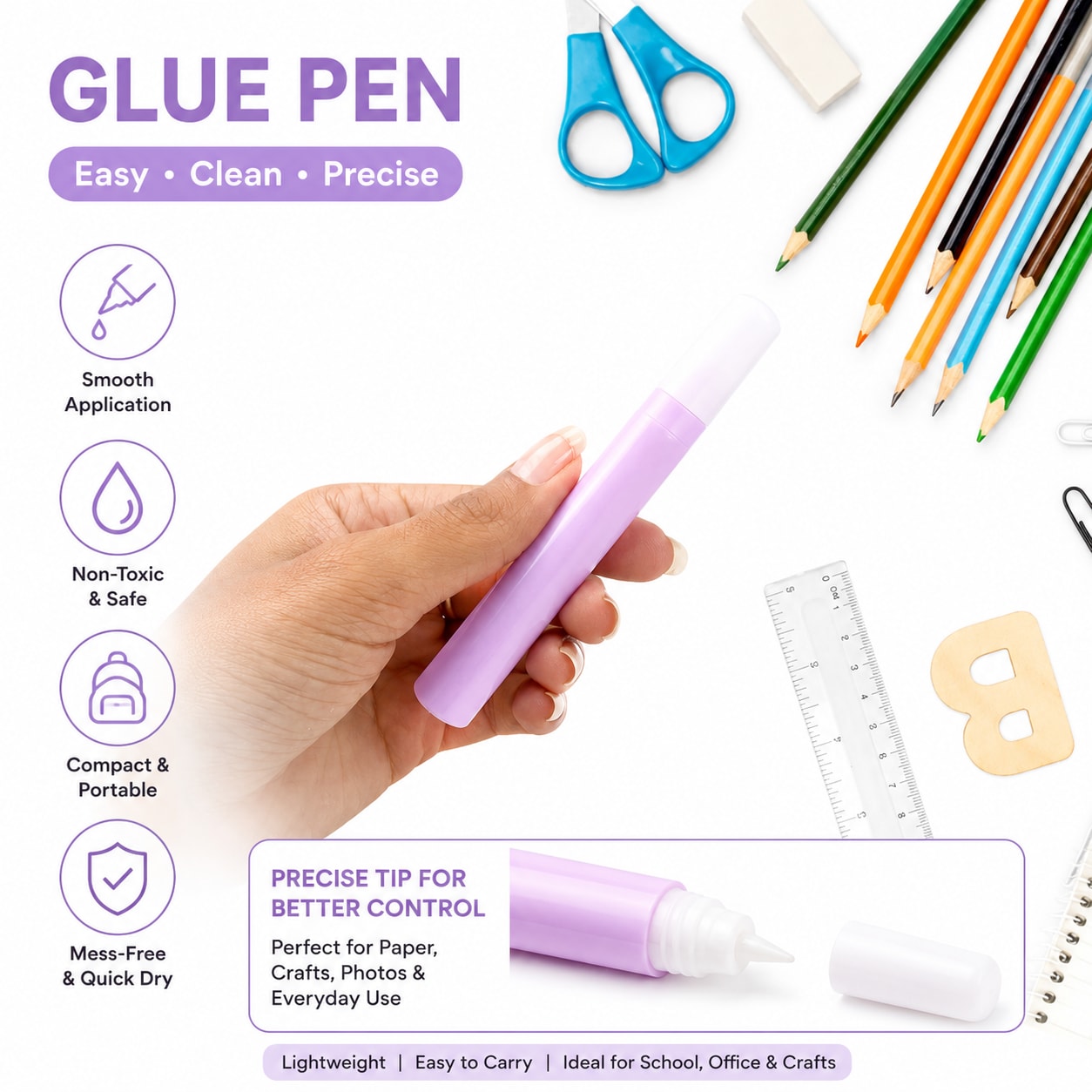 DIY Multi-Color Craft Glue Pen Set – 8 Pieces x 10ml | Precision Applicator | Strong Adhesive for School Projects, Scrapbooking, Card Making & DIY Crafts, thumbnail 4