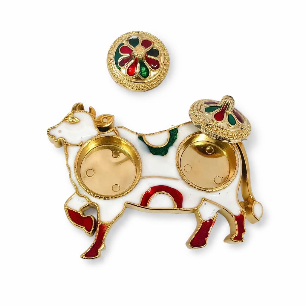 Shringarika Traditional Golden Kumkum Haldi Roli Chawal Platter Set, thumbnail 3