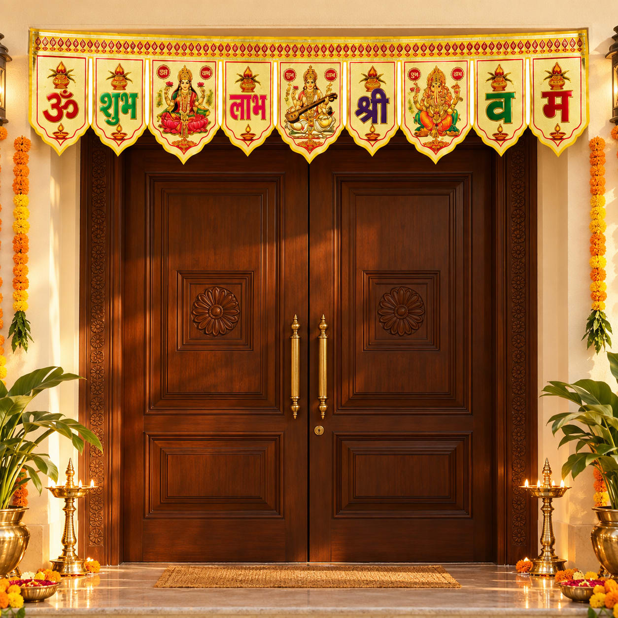 Shubh Labh Lakshmi Ganesh Saraswati Diwali Door Toran, thumbnail 2