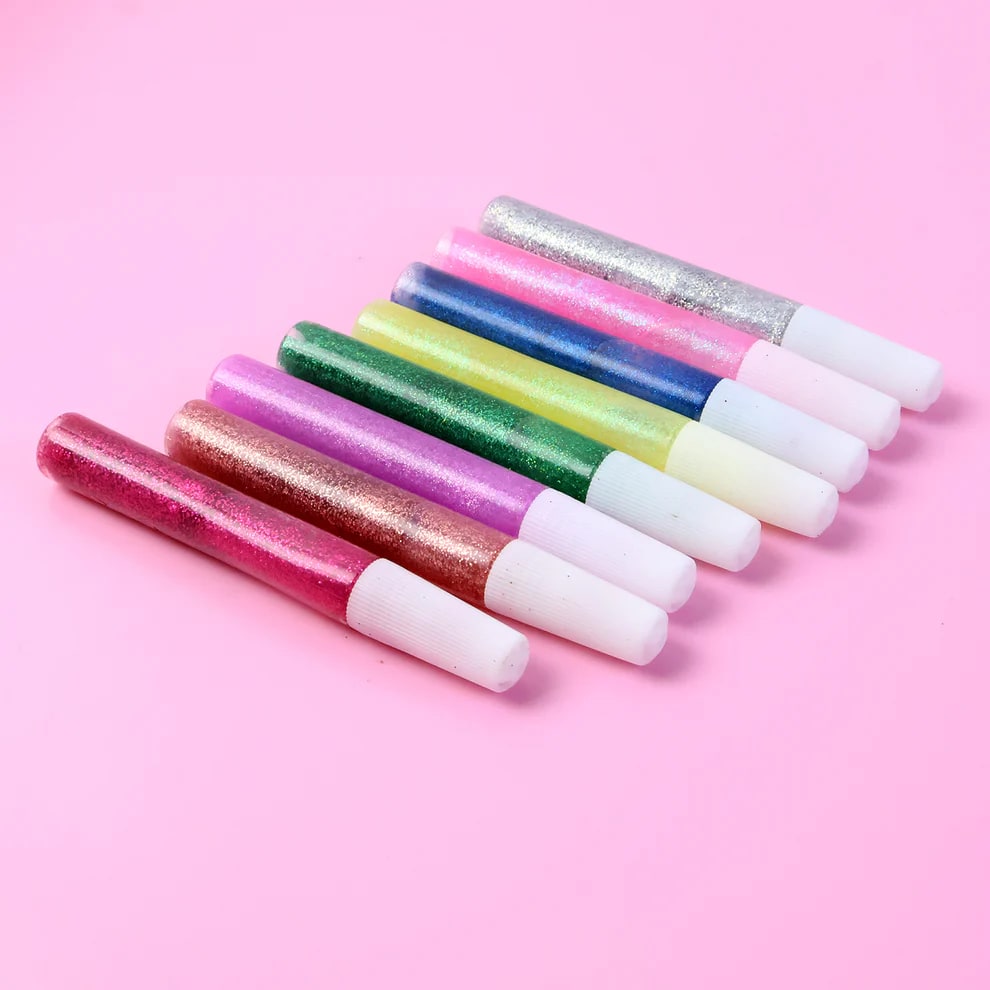 DIY Glitter Glue Pen Set – 8 Pieces x 10ml | Multicolor Sparkle Craft Glue, thumbnail 4