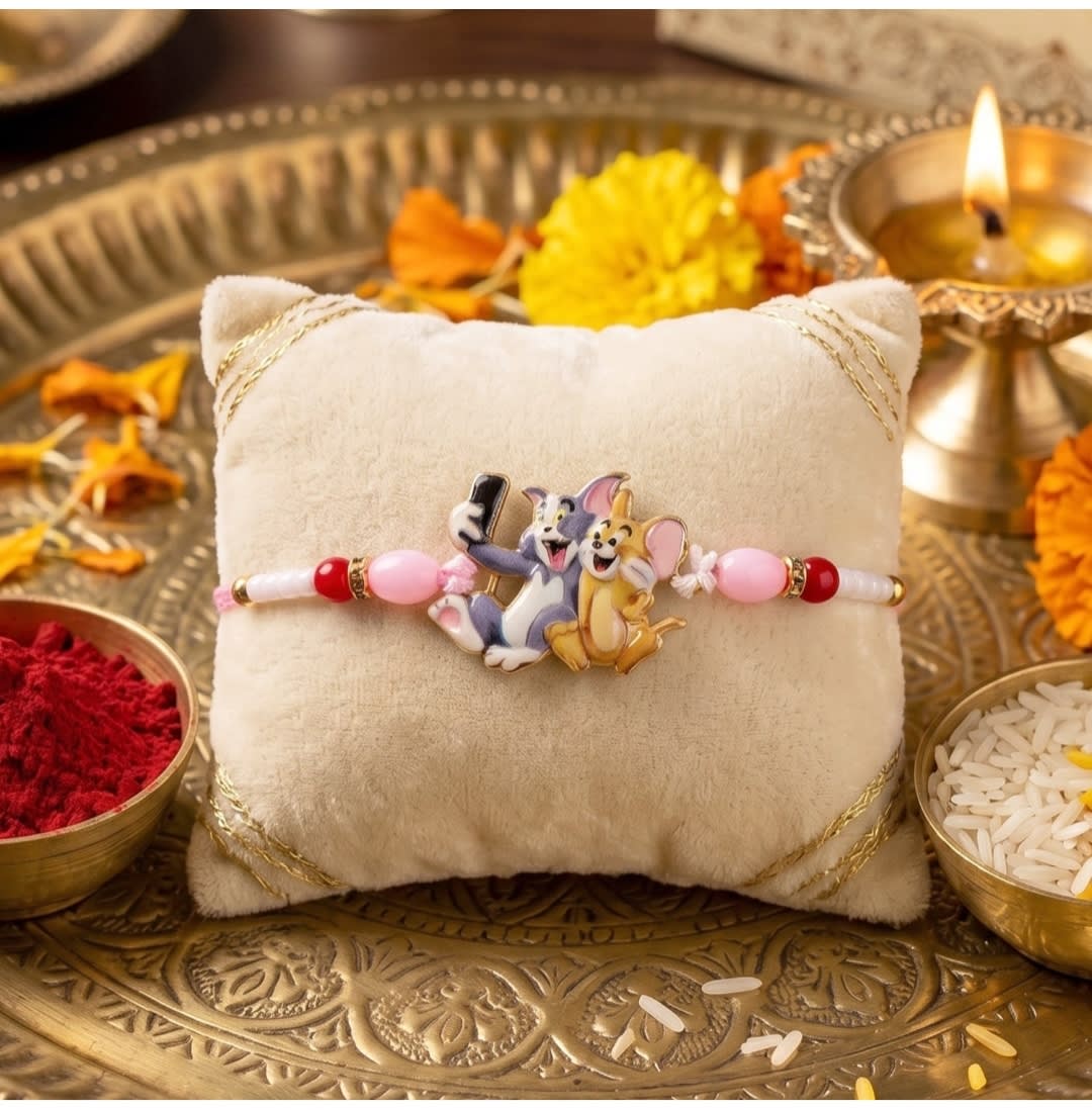 Tom & Jerry Kids Rakhi – Premium Designer Rakhi for Little Brother | Kesariya Bandhan — thumbnail 3