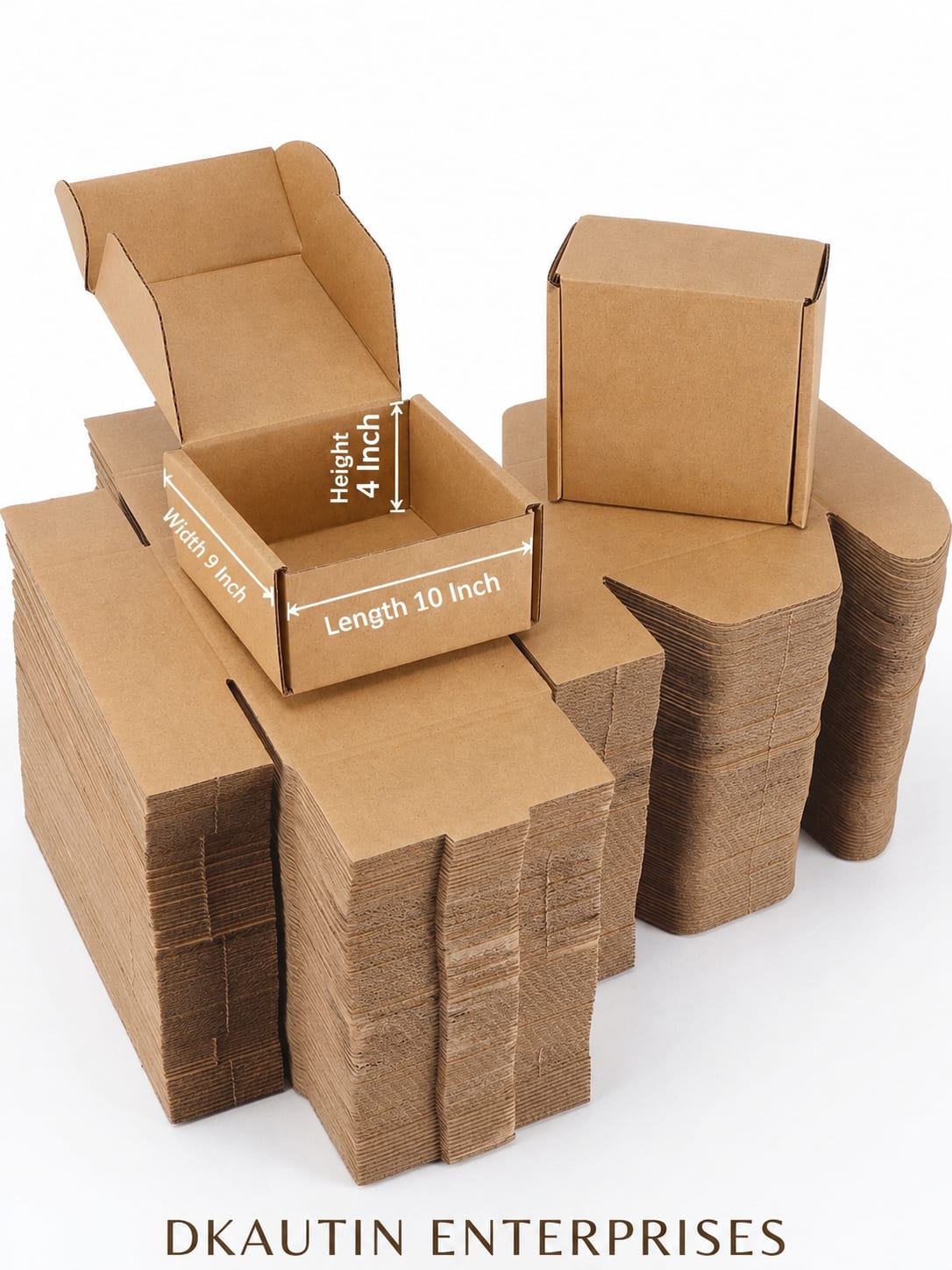 Buy 3 Ply Self Locking Mailer Box 10x9x4 Inch Online | Corrugated Packaging Box Pack of 25 Pcs, thumbnail 2