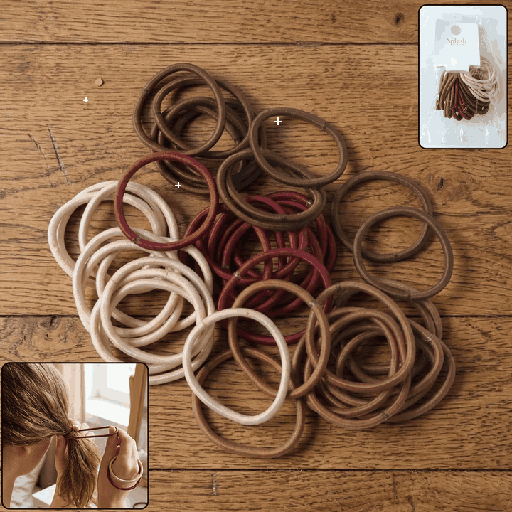 Pack of 40 Soft Elastic Hair Ties for Women & Girls | No Damage Ponytail Hair Bands | Multicolor Stretchable Rubber Hair Accessories — wholesale price India