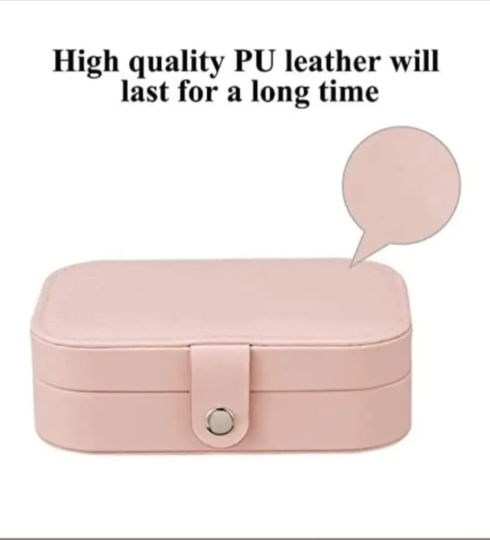 Pack of 2 Portable PU Leather Travel Jewelry Organizer Boxes | Ring, Earring & Necklace Storage Case, thumbnail 4