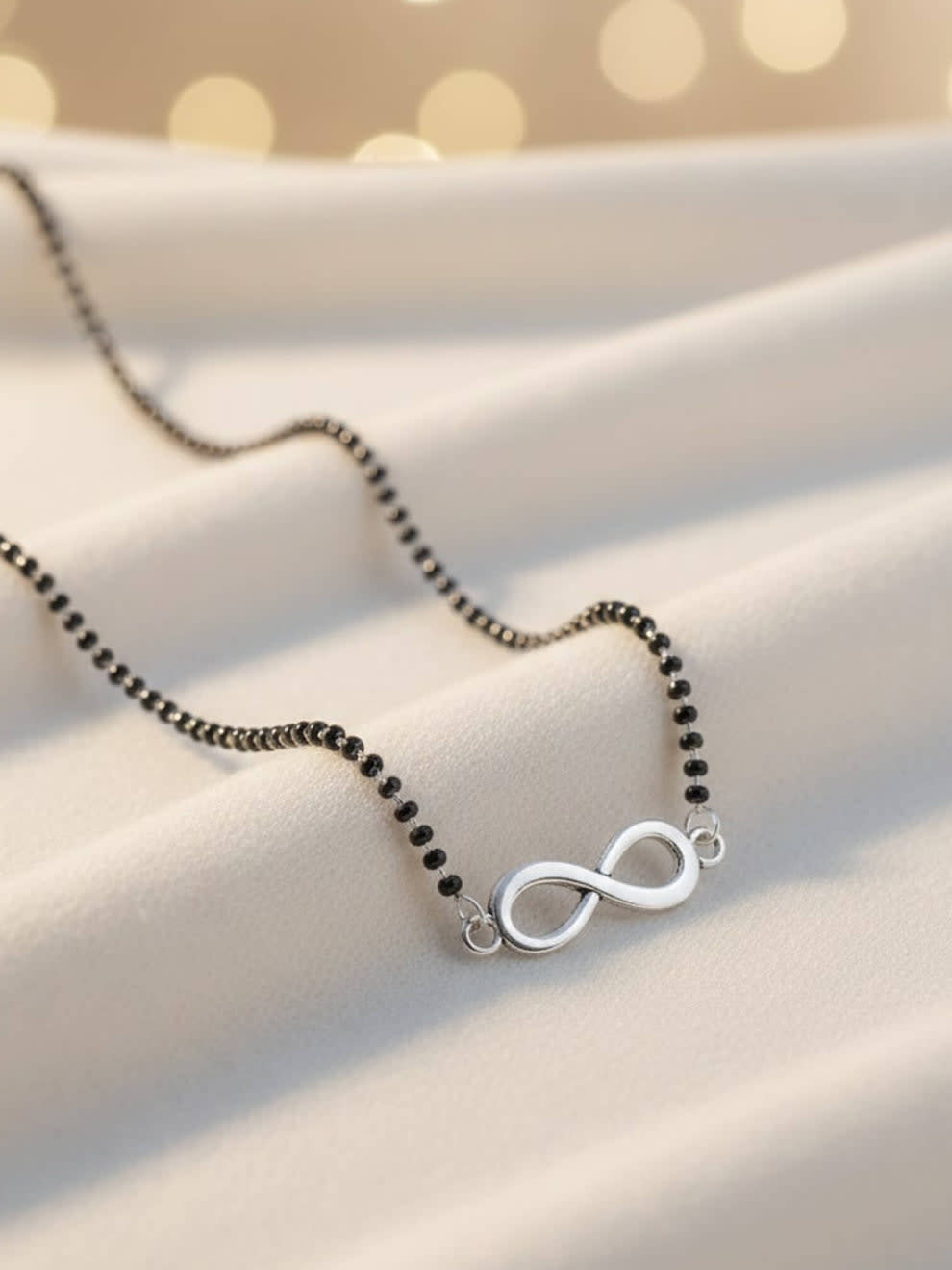 Shringarika Nola Silver-Tone Infinity Mangalsutra, shop online in India