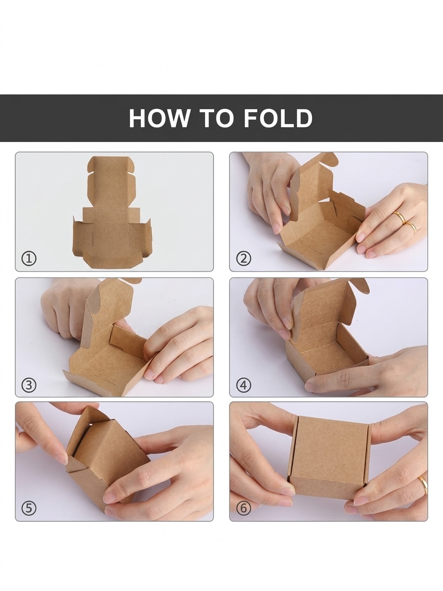 3 Ply Self-Locking Kraft Mailer Box 4×4×1.5 Inch Pack of 25 By Dkautin Enterprises, thumbnail 4